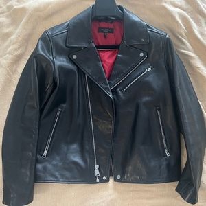 Rag and bone black leather motorcycle jacket - XL